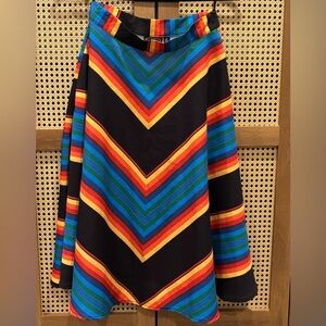 Voodoo Vixen Rainbow Striped Skirt - Small - Retro Rockabilly Vintage-inspired